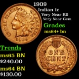 1909 Indian Cent 1c Grades Choice+ Unc BN