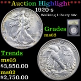 ***Auction Highlight*** 1920-s Walking Liberty Half Dollar 50c Graded Select Unc By USCG (fc)