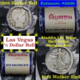 *Auction Highlight** Old Casino 50c Roll $10 Halves Las Vegas Casino Aladdin 1918 Walker & 1898 Bar