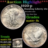 ***Auction Highlight*** 1920-p Standing Liberty Quarter 25c Graded ms64+ fh By SEGS (fc)