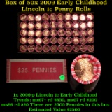 ***Auction Highlight*** Box of 50 Rolls of 2009-p Gem Unc Lincoln Cents 1c, 50 Coins Each 2500 Coins