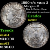 1890-s /s vam 3 Morgan Dollar $1 Grades Select+ Unc