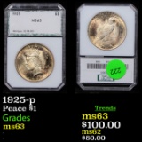 1925-p Peace Dollar $1 Graded By PCI