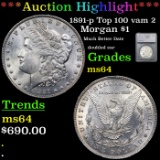 ***Auction Highlight*** 1891-p Top 100 vam 2 Morgan Dollar $1 Graded ms64 By SEGS (fc)