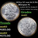 1878-p 7tf vam 94 I3 R4 Morgan Dollar $1 Grades Select Unc