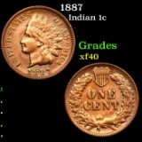 1887 Indian Cent 1c Grades xf