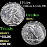 1944-s Walking Liberty Half Dollar 50c Grades Select Unc