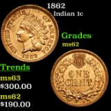 1862 Indian Cent 1c Grades Select Unc