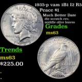 1935-p vam 1B1 I2 R5 Peace Dollar $1 Grades Select Unc