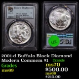 PCGS 2001-d Buffalo Black Diamond Modern Commem Dollar $1 Graded ms69 By PCGS
