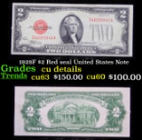 1928F $2 Red seal United States Note Grades cu details