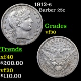 1912-s Barber Quarter 25c Grades vf++