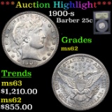 ***Auction Highlight*** 1900-s Barber Quarter 25c Graded Select Unc By USCG (fc)