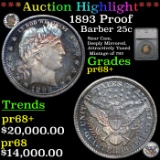 Proof ***Auction Highlight*** 1893 Proof Barber Quarter 25c Graded pr68+ By SEGS (fc)