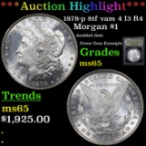 ***Auction Highlight*** 1878-p 8tf vam 4 I3 R4 Morgan Dollar $1 Graded GEM Unc By USCG (fc)