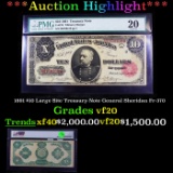 ***Auction Highlight*** 1891 $10 Large Site Treasury Note General Sheridan Fr-370 Graded vf20 By PMG