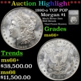 *HIGHLIGHT OF THE AUCTION* 1890-o TOP POP Morgan Dollar $1 Graded ms66+ By SEGS (fc)