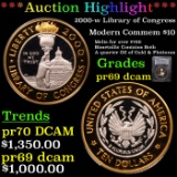 Proof ***Auction Highlight*** PCGS 2000-w Library of Congress Modern Commem $10 Graded pr69 dcam By