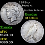 1928-p Peace Dollar $1 Grades xf details