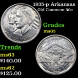 1935-p Arkansas Old Commem Half Dollar 50c Grades Select Unc