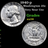 1940-p Washington Quarter 25c Grades Choice AU/BU Slider