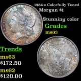1884-o Colorfully Toned Morgan Dollar $1 Grades Select Unc