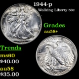 1944-p Walking Liberty Half Dollar 50c Grades Choice AU/BU Slider+