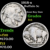 1918-s Buffalo Nickel 5c Grades f+