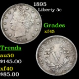 1895 Liberty Nickel 5c Grades xf+
