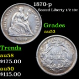 1870-p Seated Liberty Half Dime 1/2 10c Grades Select AU