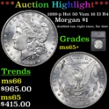 ***Auction Highlight*** 1889-p Hot 50 Vam 16 I3 R4 Morgan Dollar $1 Graded ms65+ By SEGS (fc)