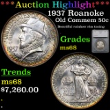***Auction Highlight*** 1937 Roanoke Old Commem Half Dollar 50c Graded ms68 By SEGS (fc)
