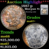 ***Auction Highlight*** 1887-p Morgan Dollar $1 Graded ms67+ By SEGS (fc)