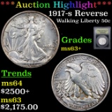 ***Auction Highlight*** 1917-s Reverse Walking Liberty Half Dollar 50c Graded Select+ Unc By USCG (f
