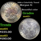 1888-o Colorfully Toned Morgan Dollar $1 Grades Select+ Unc