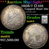 ***Auction Highlight*** 1808/7 O-101 Capped Bust Half Dollar 50c Graded ms64 By SEGS (fc)