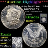 ***Auction Highlight*** 1878-cc Top 100 Vam 11 I3 R5 Morgan Dollar $1 Graded Select+ Unc By USCG (fc