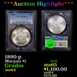 ***Auction Highlight*** PCGS 1890-p Morgan Dollar $1 Graded ms64 By PCGS (fc)