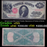 1917 $1 Large Size Legal Tender, Signatures of Teehee & Burke Grades vf+