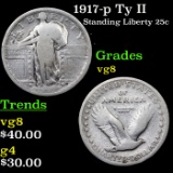 1917-p Ty II Standing Liberty Quarter 25c Grades vg, very good