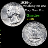 1939-p Washington Quarter 25c Grades Choice AU/BU Slider