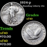 1924-p Standing Liberty Quarter 25c Grades xf