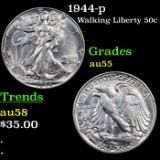 1944-p Walking Liberty Half Dollar 50c Grades Choice AU