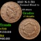 1817 N-5 R3 Coronet Head Large Cent 1c Grades vf details