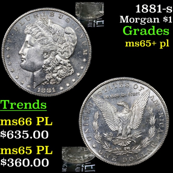 1881-s Morgan Dollar $1 Grades GEM+ PL