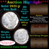 ***Auction Highlight*** Full solid date 1921-p Uncirculated Morgan silver dollar roll, 20 coins (fc)