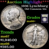 ***Auction Highlight*** 1936 Lynchburg Old Commem Half Dollar 50c Graded GEM++ Unc By USCG (fc)