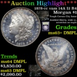 ***Auction Highlight*** 1878-cc vam 14A I2 R4 Morgan Dollar $1 Graded Select Unc+ DMPL By USCG (fc)