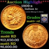 ***Auction Highlight*** 1909-s Indian Cent 1c Graded Gem+ Unc RD By USCG (fc)