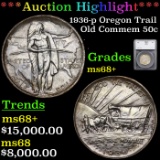 *HIGHLIGHT OF ENTIRE AUCTION* 1936-p Oregon Trail Old Commem Half Dollar 50c Graded ms68+ By SEGS (f